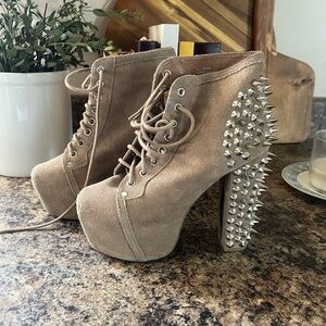 Jeffrey Campbell Spiked Suede Lita Platform Heels